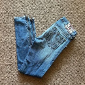 True Religion women’s jeans with zipper detail